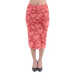 Hearts Love Valentine Midi Pencil Skirt