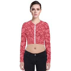 Hearts Love Valentine Long Sleeve Zip Up Bomber Jacket