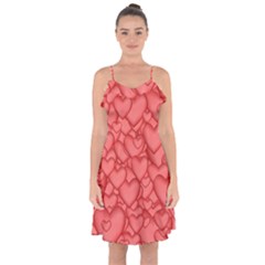 Hearts Love Valentine Ruffle Detail Chiffon Dress