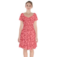 Hearts Love Valentine Short Sleeve Bardot Dress