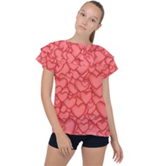 Hearts Love Valentine Ruffle Collar Chiffon Blouse