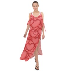 Hearts Love Valentine Maxi Chiffon Cover Up Dress