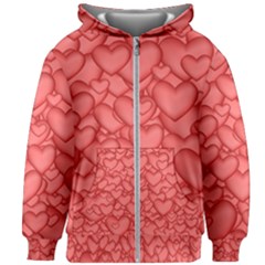 Hearts Love Valentine Kids  Zipper Hoodie Without Drawstring