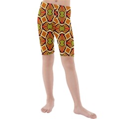 Geometry Shape Retro Kids  Mid Length Swim Shorts