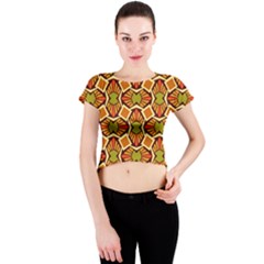 Geometry Shape Retro Crew Neck Crop Top