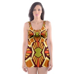 Geometry Shape Retro Skater Dress Swimsuit