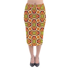 Geometry Shape Retro Velvet Midi Pencil Skirt