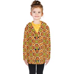 Geometry Shape Retro Kids  Double Breasted Button Coat