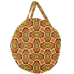 Geometry Shape Retro Giant Round Zipper Tote