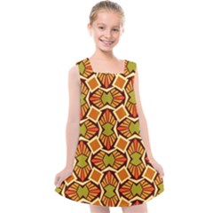 Geometry Shape Retro Kids  Cross Back Dress