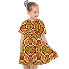 Geometry Shape Retro Kids  Sailor Dress