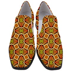 Geometry Shape Retro Slip On Heel Loafers