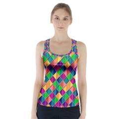 Geometric Triangle Racer Back Sports Top