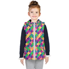 Geometric Triangle Kids  Hooded Puffer Vest