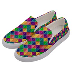 Geometric Triangle Men s Canvas Slip Ons