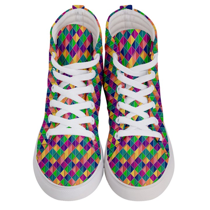 Geometric Triangle Men s Hi-Top Skate Sneakers