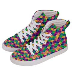 Geometric Triangle Women s Hi-top Skate Sneakers by HermanTelo