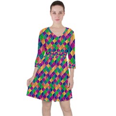 Geometric Triangle Ruffle Dress