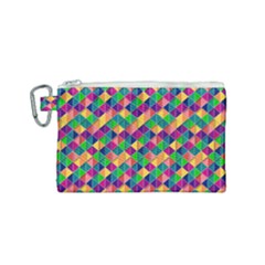 Geometric Triangle Canvas Cosmetic Bag (small)