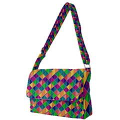 Geometric Triangle Full Print Messenger Bag