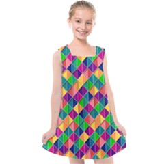 Geometric Triangle Kids  Cross Back Dress