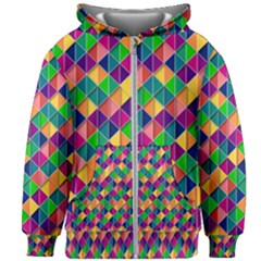 Geometric Triangle Kids  Zipper Hoodie Without Drawstring