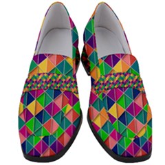 Geometric Triangle Women s Chunky Heel Loafers