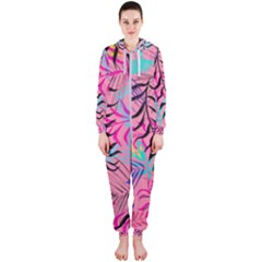 Illustration Reason Leaves Hooded Jumpsuit (ladies) 