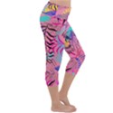 Illustration Reason Leaves Lightweight Velour Capri Yoga Leggings View3