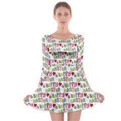 Holidays Happy Easter Long Sleeve Skater Dress