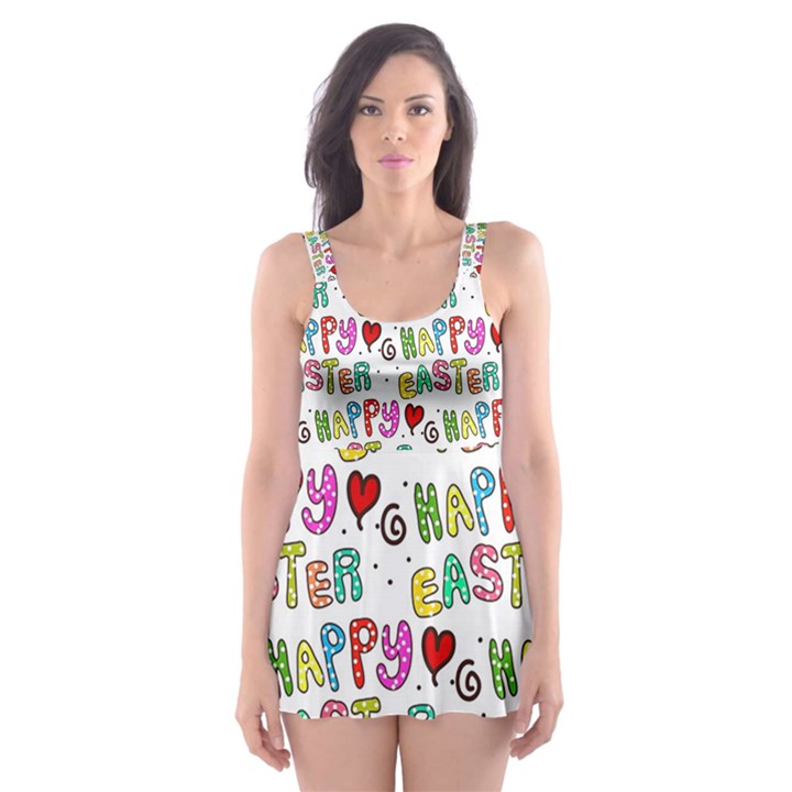 Holidays Happy Easter Skater Dress Swimsuit