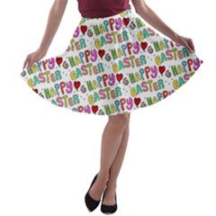 Holidays Happy Easter A-line Skater Skirt