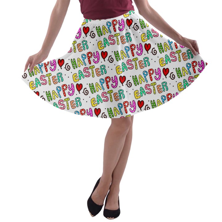 Holidays Happy Easter A-line Skater Skirt