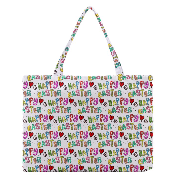 Holidays Happy Easter Zipper Medium Tote Bag