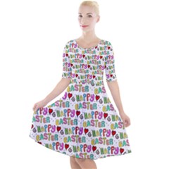 Holidays Happy Easter Quarter Sleeve A-line Dress