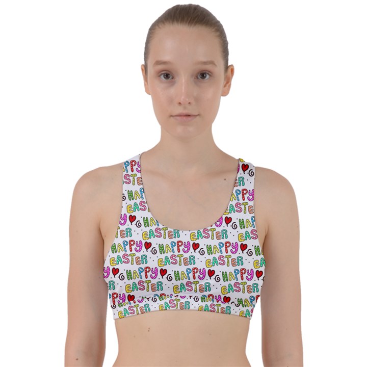 Holidays Happy Easter Back Weave Sports Bra