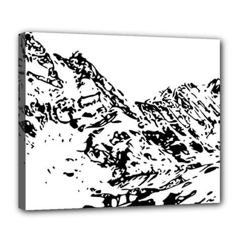 Mountain Ink Deluxe Canvas 24  X 20  (stretched) by HermanTelo