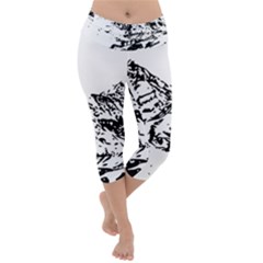 Mountain Ink Lightweight Velour Capri Yoga Leggings by HermanTelo