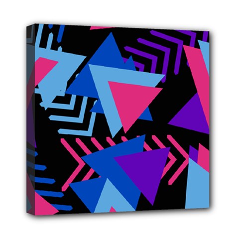 Memphis Pattern Geometric Abstract Mini Canvas 8  X 8  (stretched)