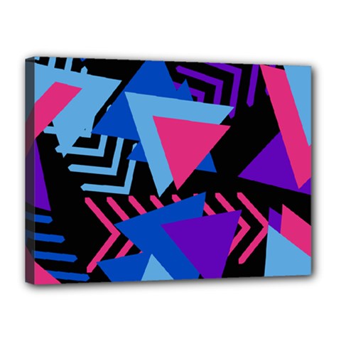 Memphis Pattern Geometric Abstract Canvas 16  X 12  (stretched) by HermanTelo