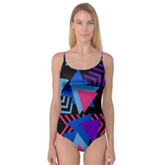 Memphis Pattern Geometric Abstract Camisole Leotard 