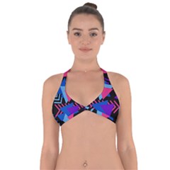 Memphis Pattern Geometric Abstract Halter Neck Bikini Top