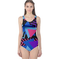 Memphis Pattern Geometric Abstract One Piece Swimsuit