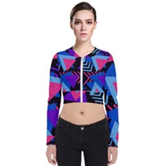 Memphis Pattern Geometric Abstract Long Sleeve Zip Up Bomber Jacket