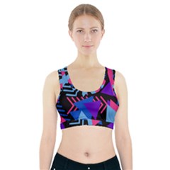 Memphis Pattern Geometric Abstract Sports Bra With Pocket by HermanTelo