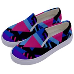 Memphis Pattern Geometric Abstract Kids  Canvas Slip Ons