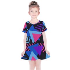 Memphis Pattern Geometric Abstract Kids  Simple Cotton Dress