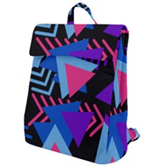 Memphis Pattern Geometric Abstract Flap Top Backpack