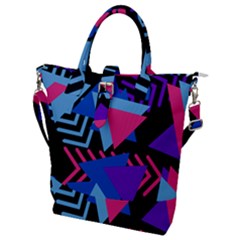 Memphis Pattern Geometric Abstract Buckle Top Tote Bag