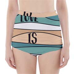 Love Sign Romantic High-waisted Bikini Bottoms by HermanTelo